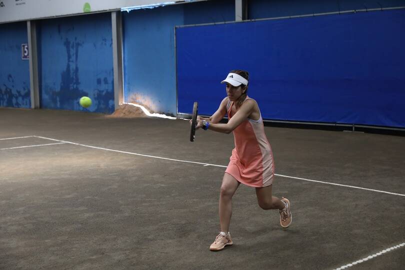 Patrícia Lampert no tênis de quadra Jogos Anamatra