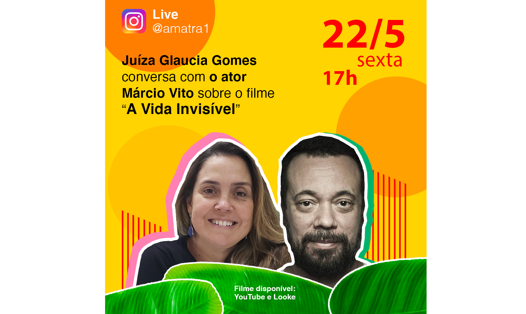 Live da AMATRA1 sobre o filme ‘A Vida Invisível’ será nesta sexta-feira (22)