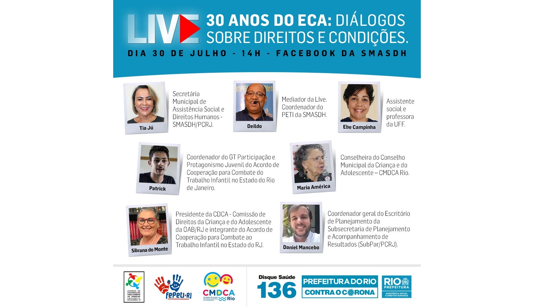 Secretaria de Assistência Social do Rio fará webinário sobre 30 anos do ECA
