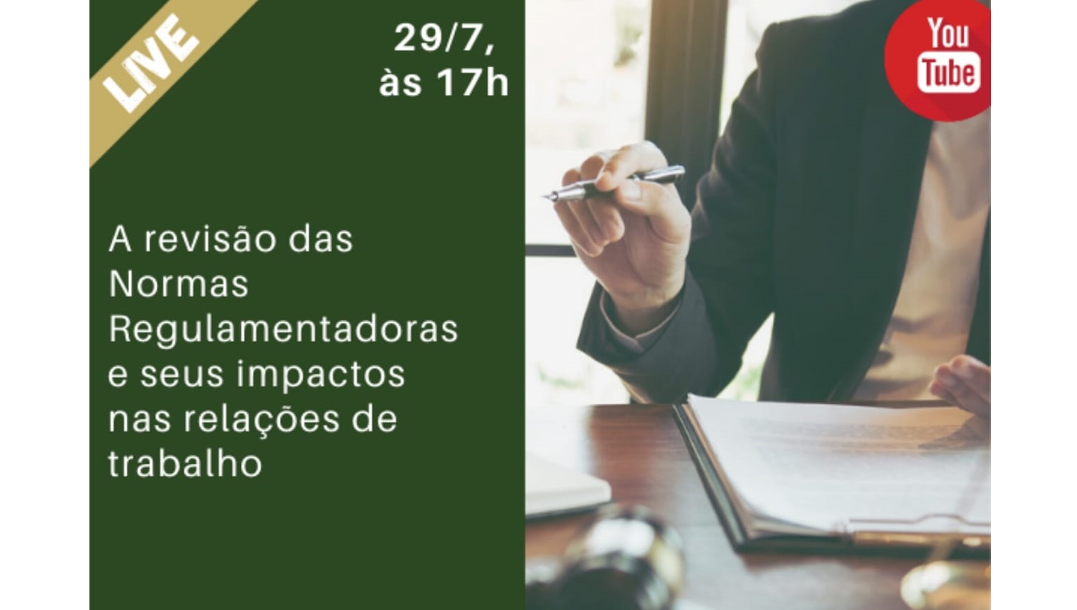 Impactos da revisão das NRs é tema de live do TRT-1, na quinta (29)