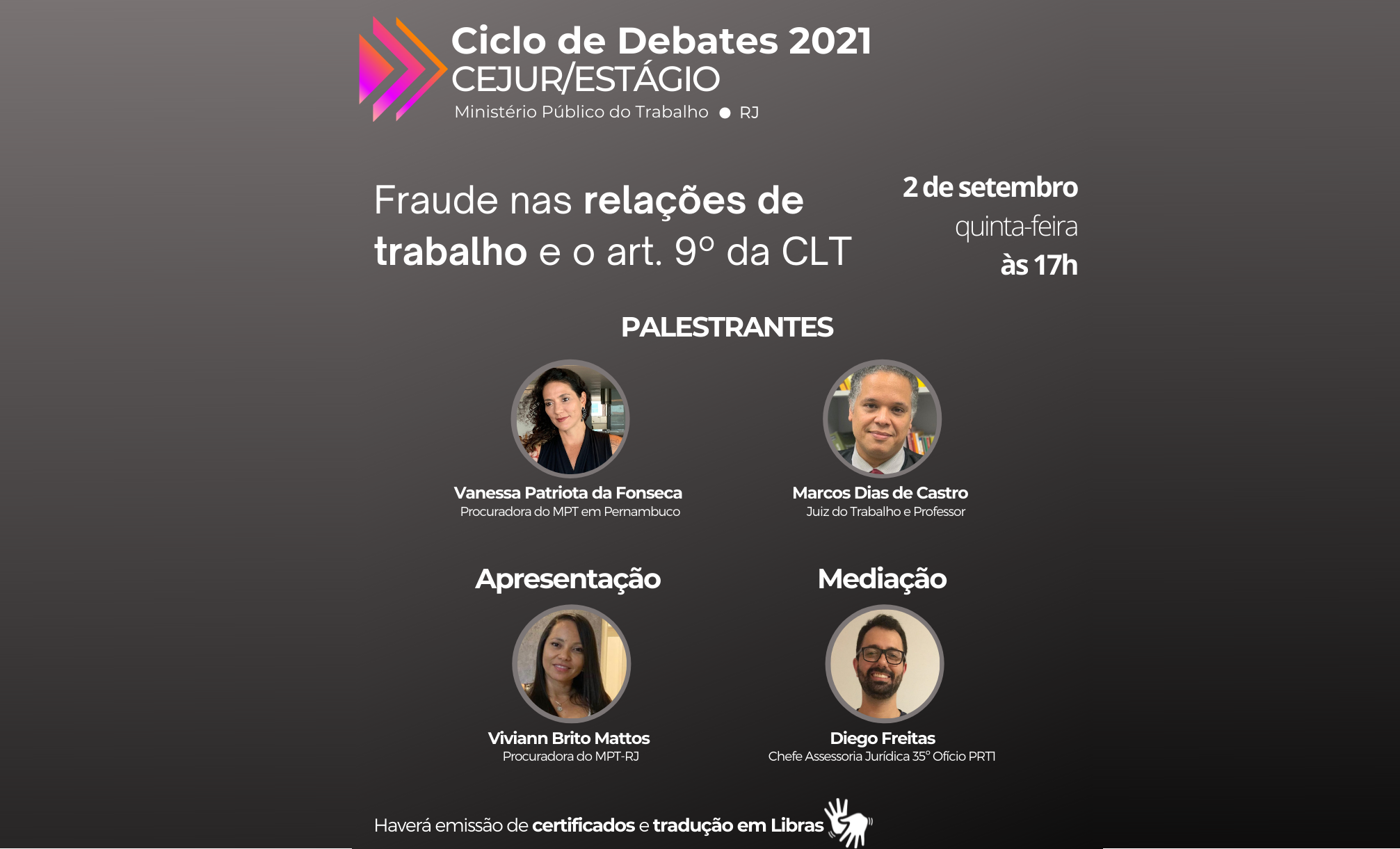 Marcos Dias participa de debate do MPT-RJ sobre fraude nas relações de trabalho