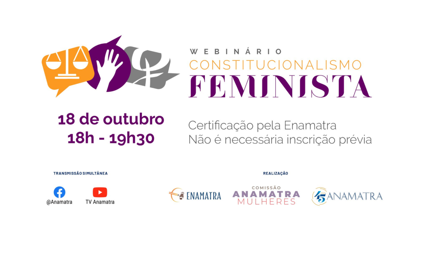 ‘Constitucionalismo Feminista’ é tema de webinário da Anamatra Mulheres