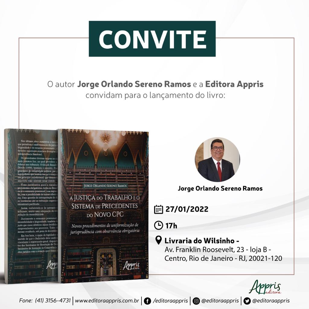 Jorge Ramos lança livro sobre sistema de precedentes do novo CPC